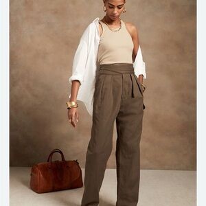 Banana Republic Brown High-Waisted Wide-Leg Pants